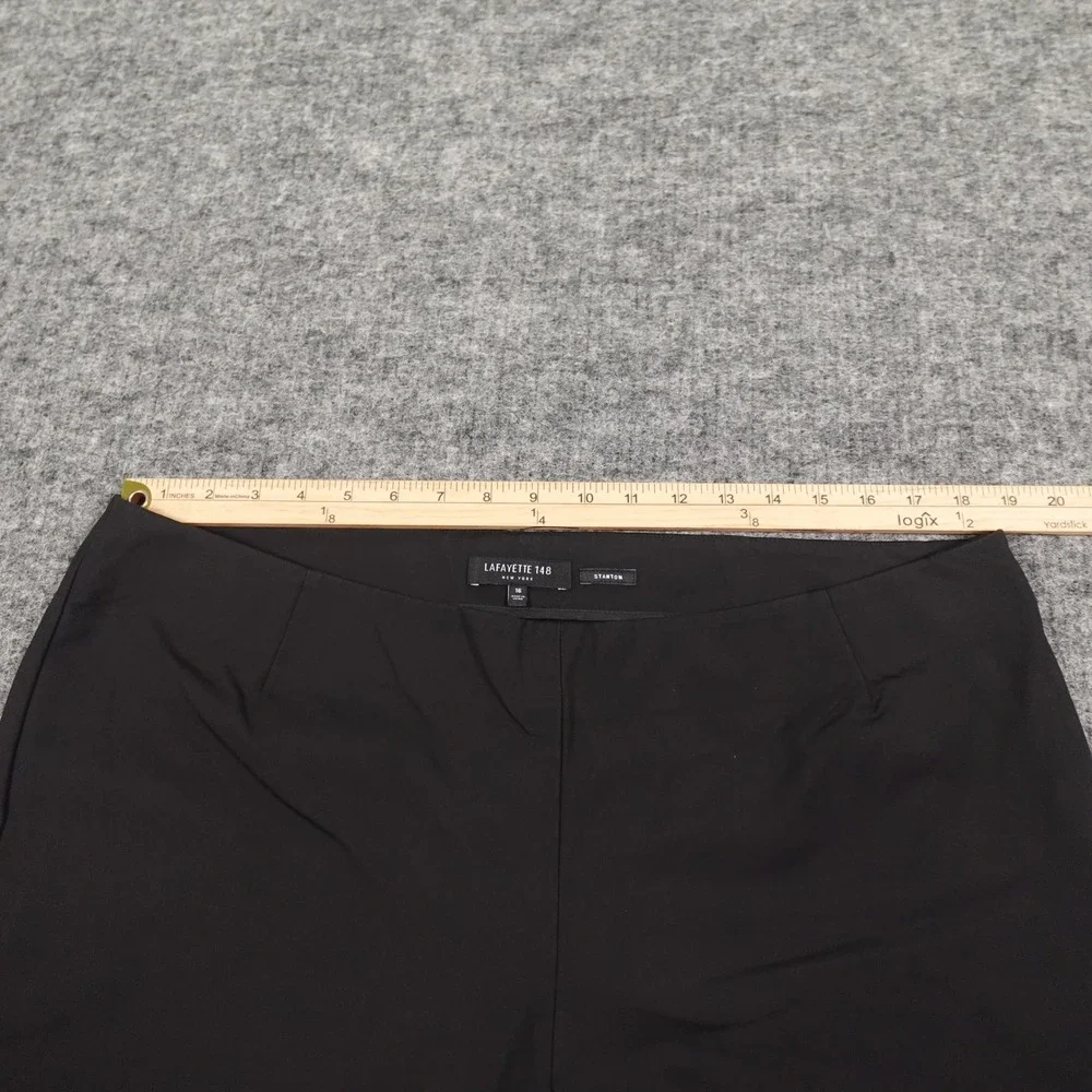 Lafayette 148 Stanton Pants Womens 16 Black Slim Tapered Stretch Cotton‎